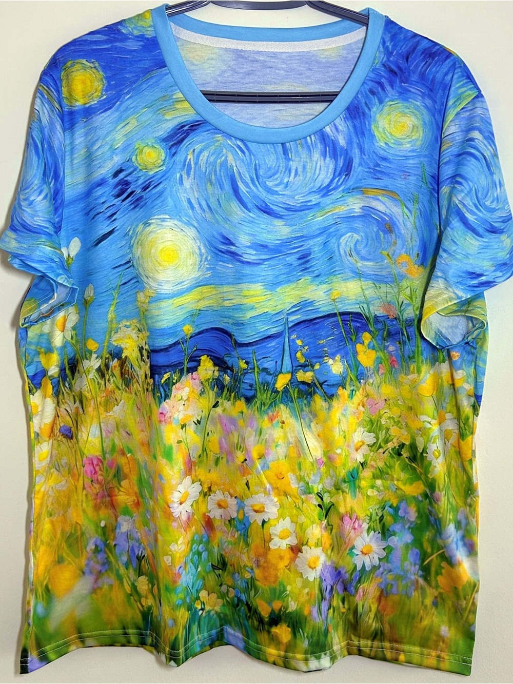 Blue Floral Starry Sky Women's Tee